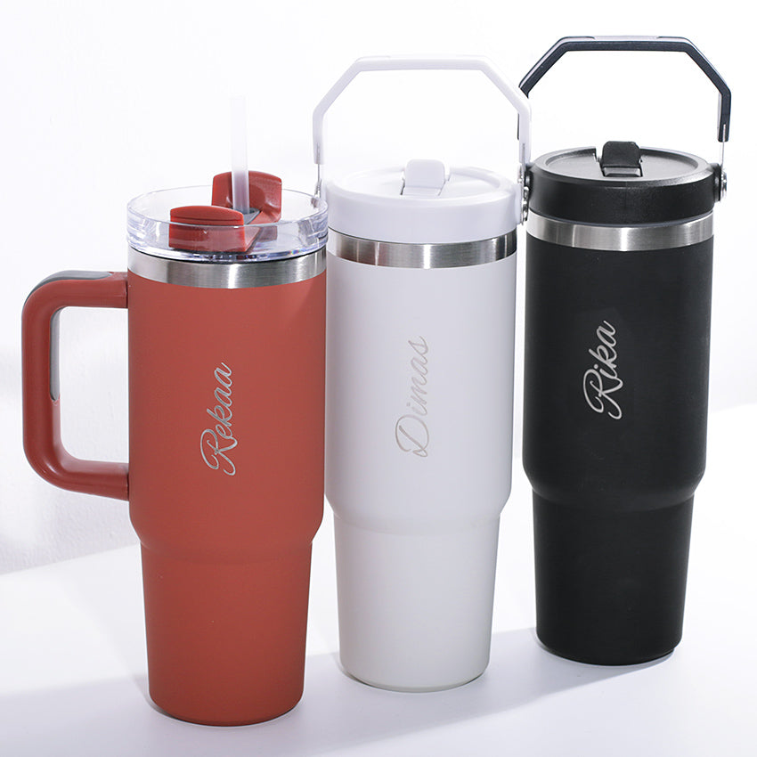 Outerbloom Personalized Tumbler Titan Terra Sunset with Straw - 900 mL