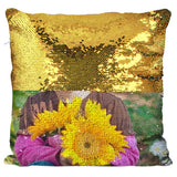 Custom Gold Sequins Square Pillow
