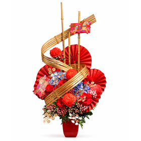 Golden Bamboo Swirl in Vase