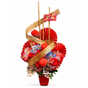 Golden Bamboo Swirl in Vase