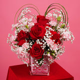 Hearts & Bows in Vase