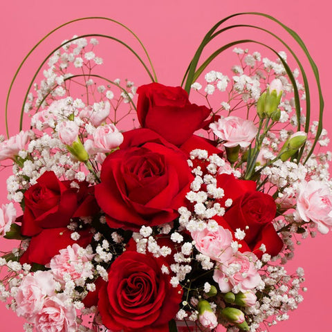 Hearts & Bows in Vase