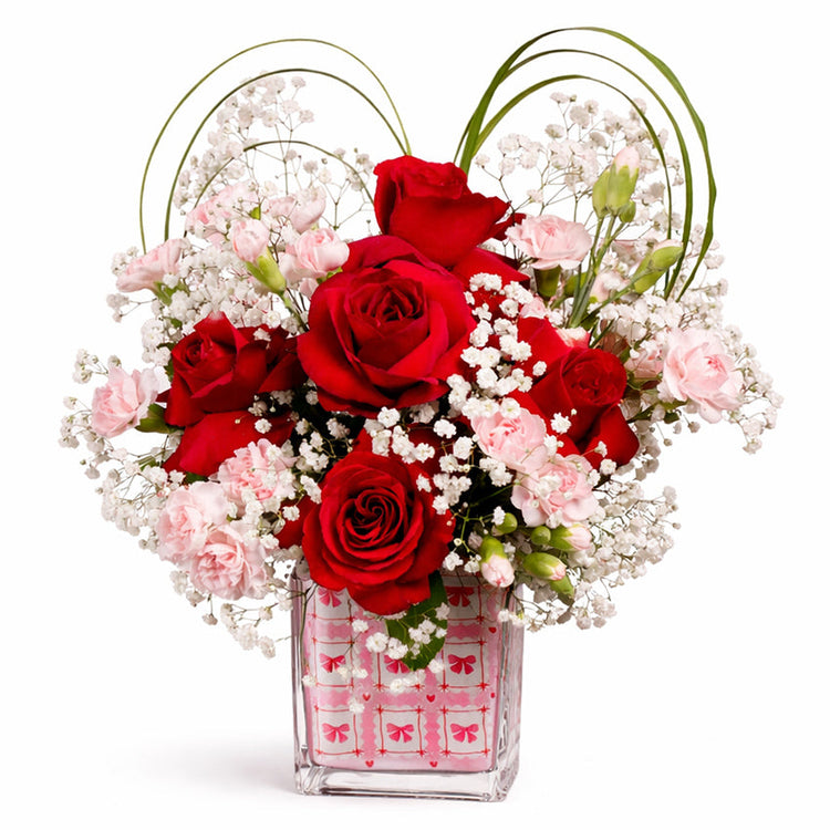 Hearts & Bows in Vase