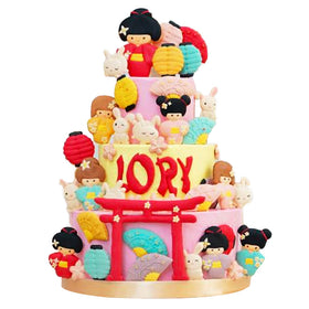 Le Sucre Japanese Dolls 3 Tier Cake