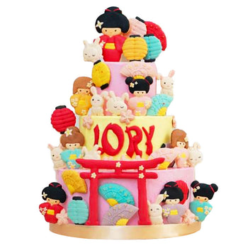 Le Sucre Japanese Dolls 3 Tier Cake