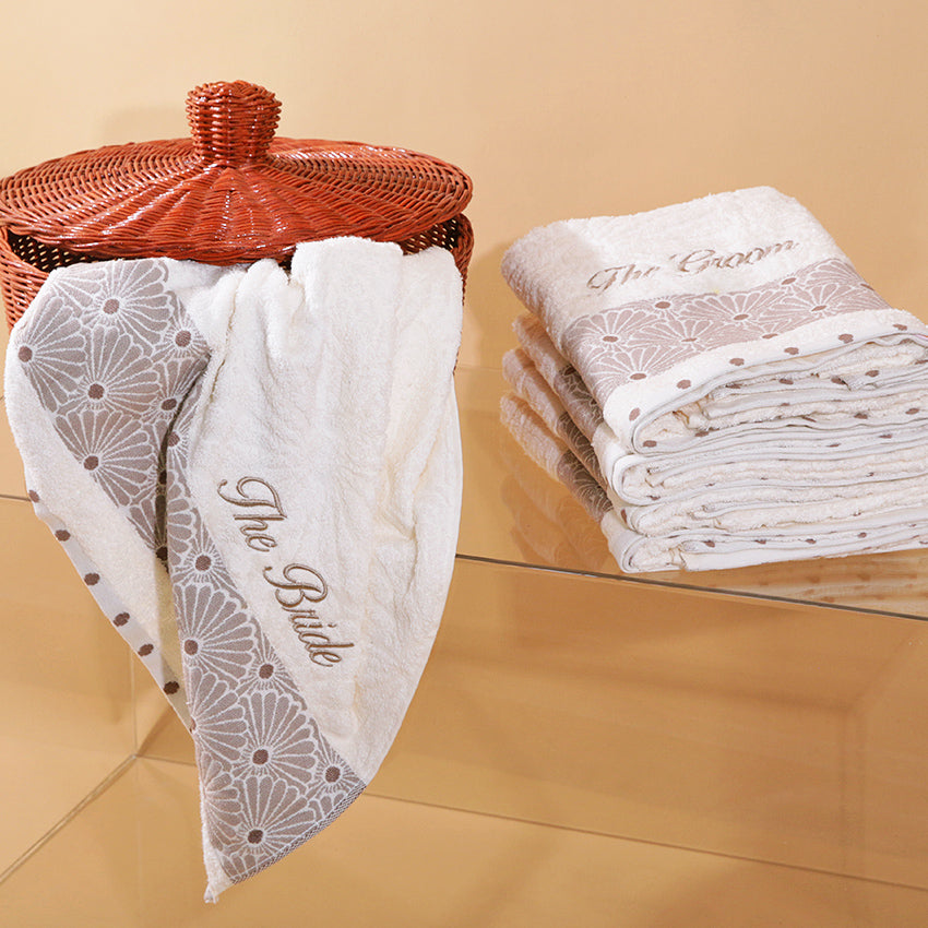 Single Set Sunny Bloom White Towel