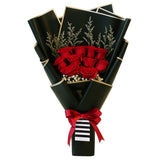Classic Midnight Hand Bouquet - Fiery Red
