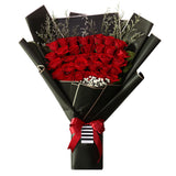 Classic Midnight Hand Bouquet - Fiery Red