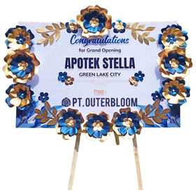 Golden Blue Paper Flower Board