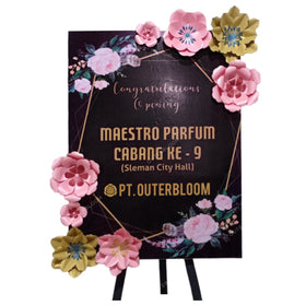 Black Blossom Paper Flower Board