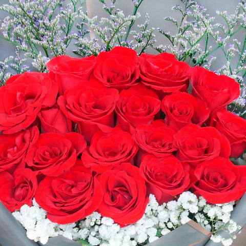 Midnight Hand Bouquet - Fiery Red