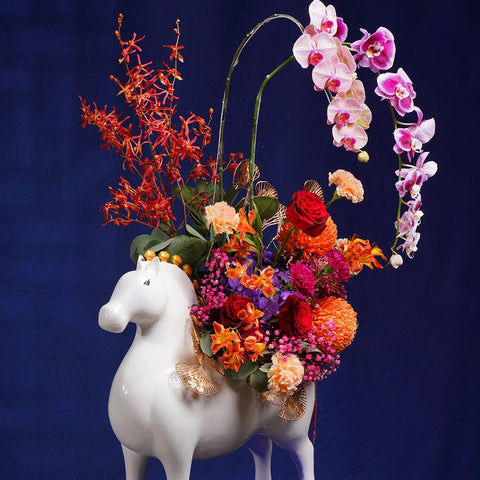Orchid Horse in Vase