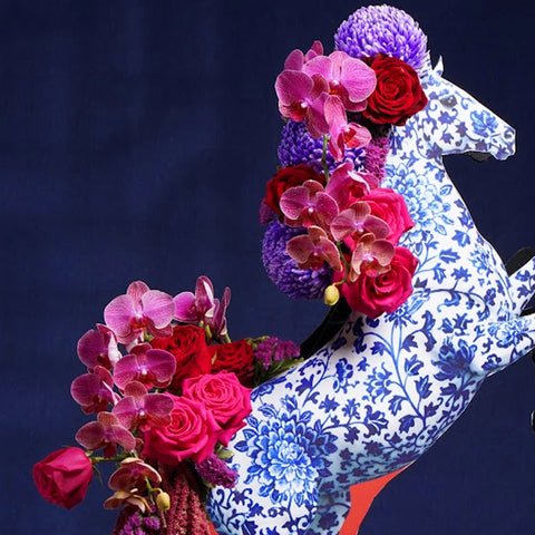 Porcelain Horse in Vase