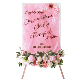 Papan Bunga Acrylic Pretty Pink