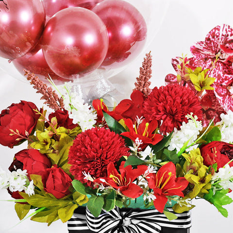 Red Blossom Balloon Artificial