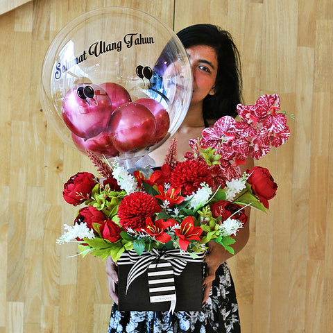 Red Blossom Balloon Artificial