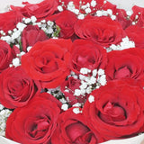 Majestic Red Roses with Baby Breath Bouquet