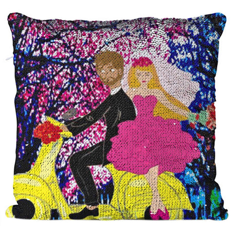 Custom Red Sequins Square Pillow