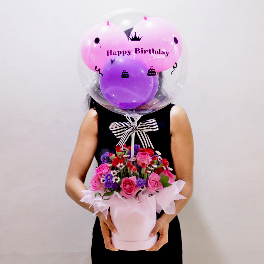 Rose Serenade Balloon Bloom Box