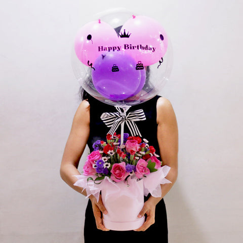 Rose Serenade Balloon Bloom Box