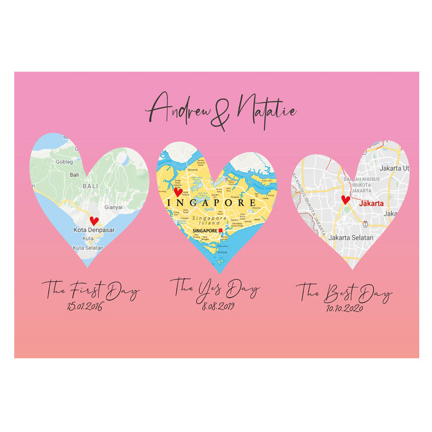 Frameless Love Journey Custom Heart