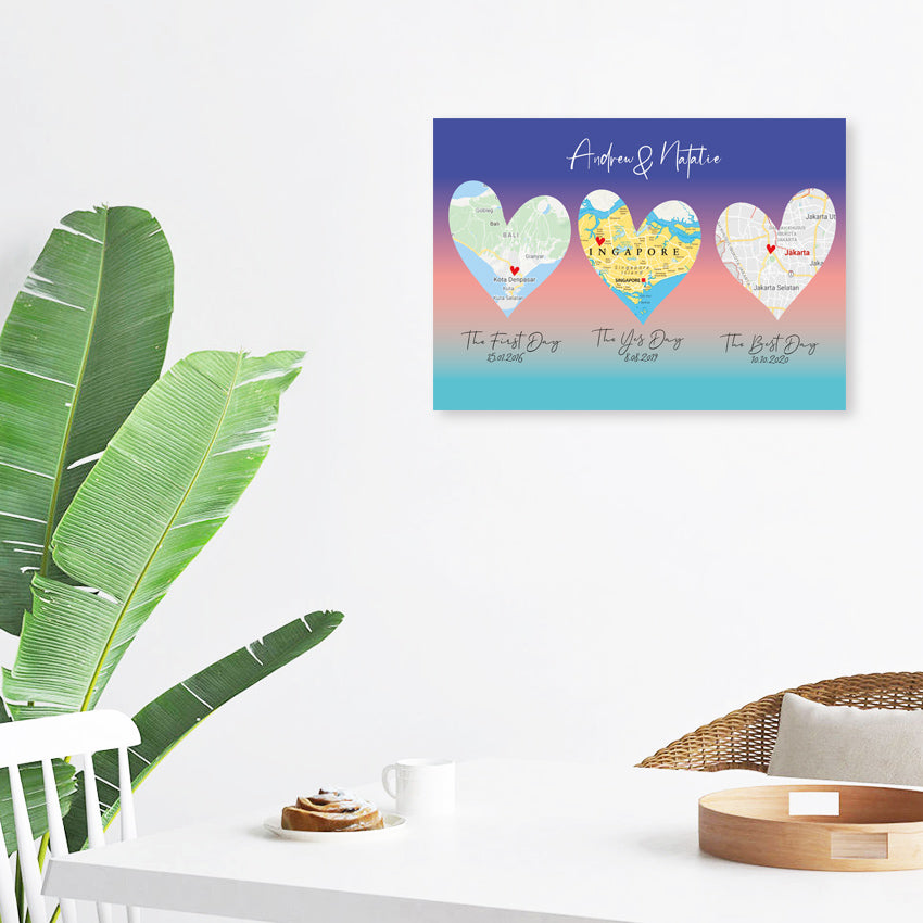 Frameless Love Journey Custom Heart