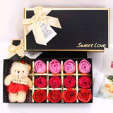 Rose Bear Soap Gift Box - 12 Pcs