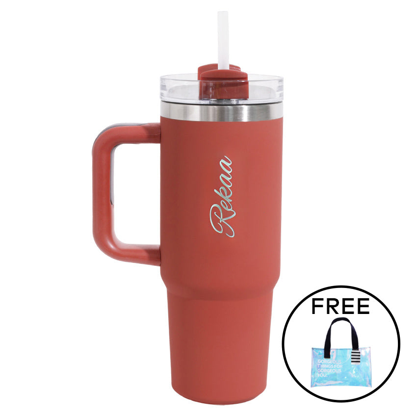 Outerbloom Personalized Tumbler Titan Terra Sunset with Straw - 900 mL