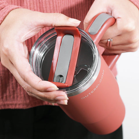 Outerbloom Personalized Tumbler Titan Terra Sunset with Straw - 900 mL