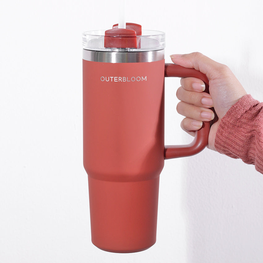 Outerbloom Personalized Tumbler Titan Terra Sunset with Straw - 900 mL