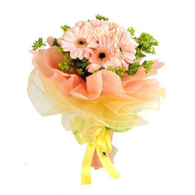 Soft Pink Gerberas In A Bouquet