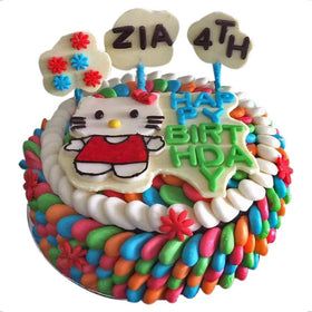 Rainbow Candies Hello Kitty Cake