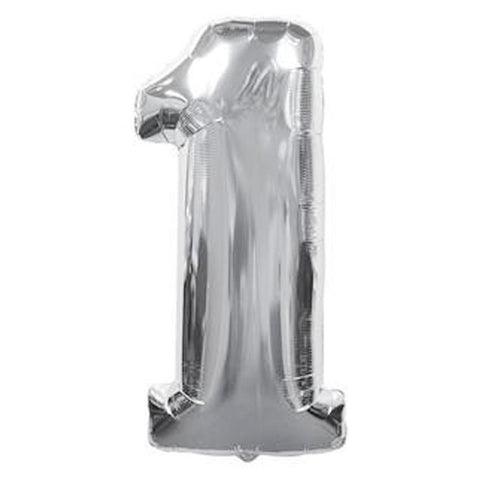 Jumbo Silver Number Foil Balloon 0-9