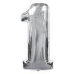 Silver Number Foil Balloon 0-9