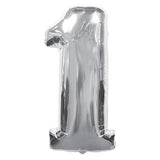 Silver Number Foil Balloon 0-9