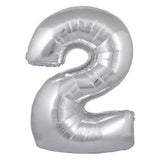 Jumbo Silver Number Foil Balloon 0-9