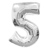 Silver Number Foil Balloon 0-9