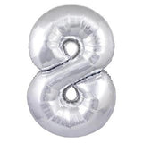 Jumbo Silver Number Foil Balloon 0-9