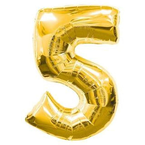 Gold Number Foil Balloon 0-9