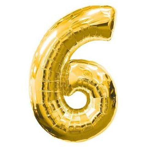Gold Number Foil Balloon 0-9