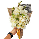 20 White Roses in Bouquet