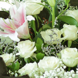White Rose and Pink Lilies Bouquet