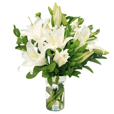 White Lilies Arrangement in Vase
