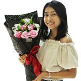 The Classic Midnight Hand Bouquet White Pink