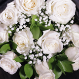 The Classic Midnight Hand Bouquet Pure White