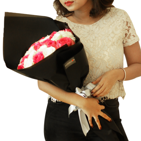 Black Pearl White Pink Big Bouquet