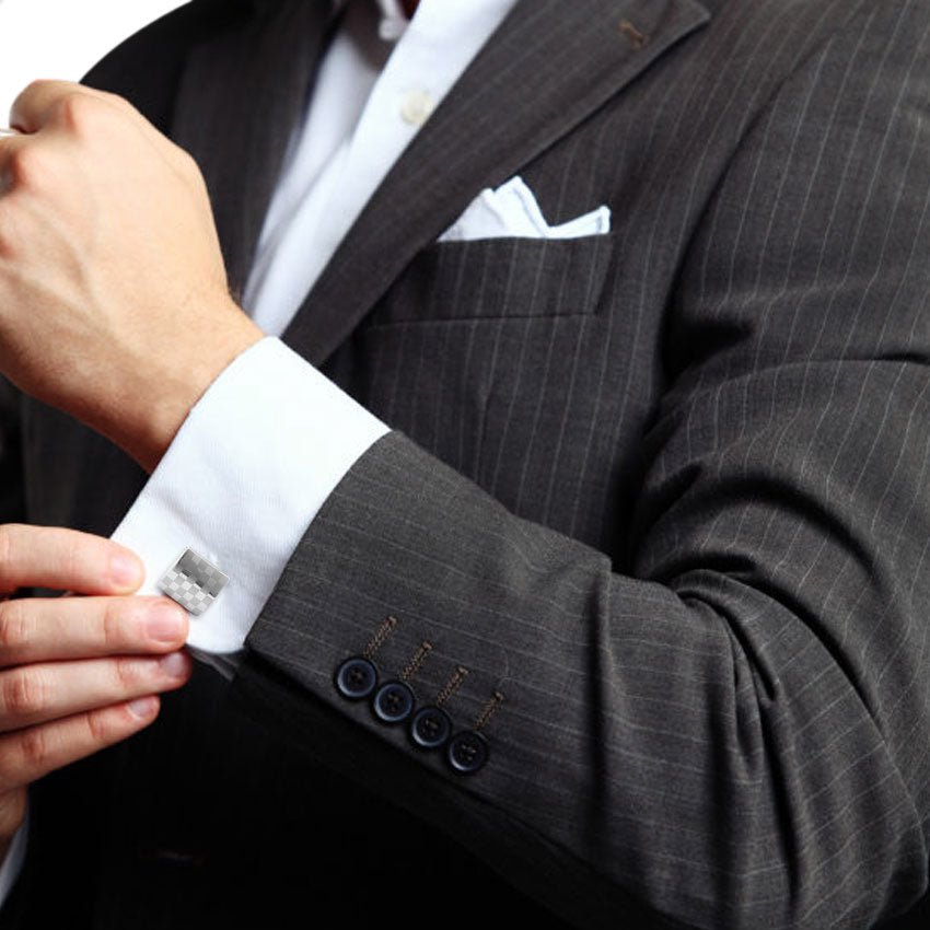 Men's Collection Classic Silver Square Cufflink