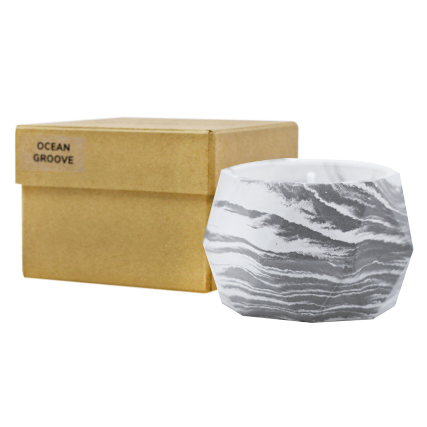 Outerbloom Candle Ocean Groove in Geometric Pot