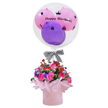 Rose Serenade Baloon Bloom Box