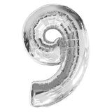 Silver Number Foil Balloon 0-9